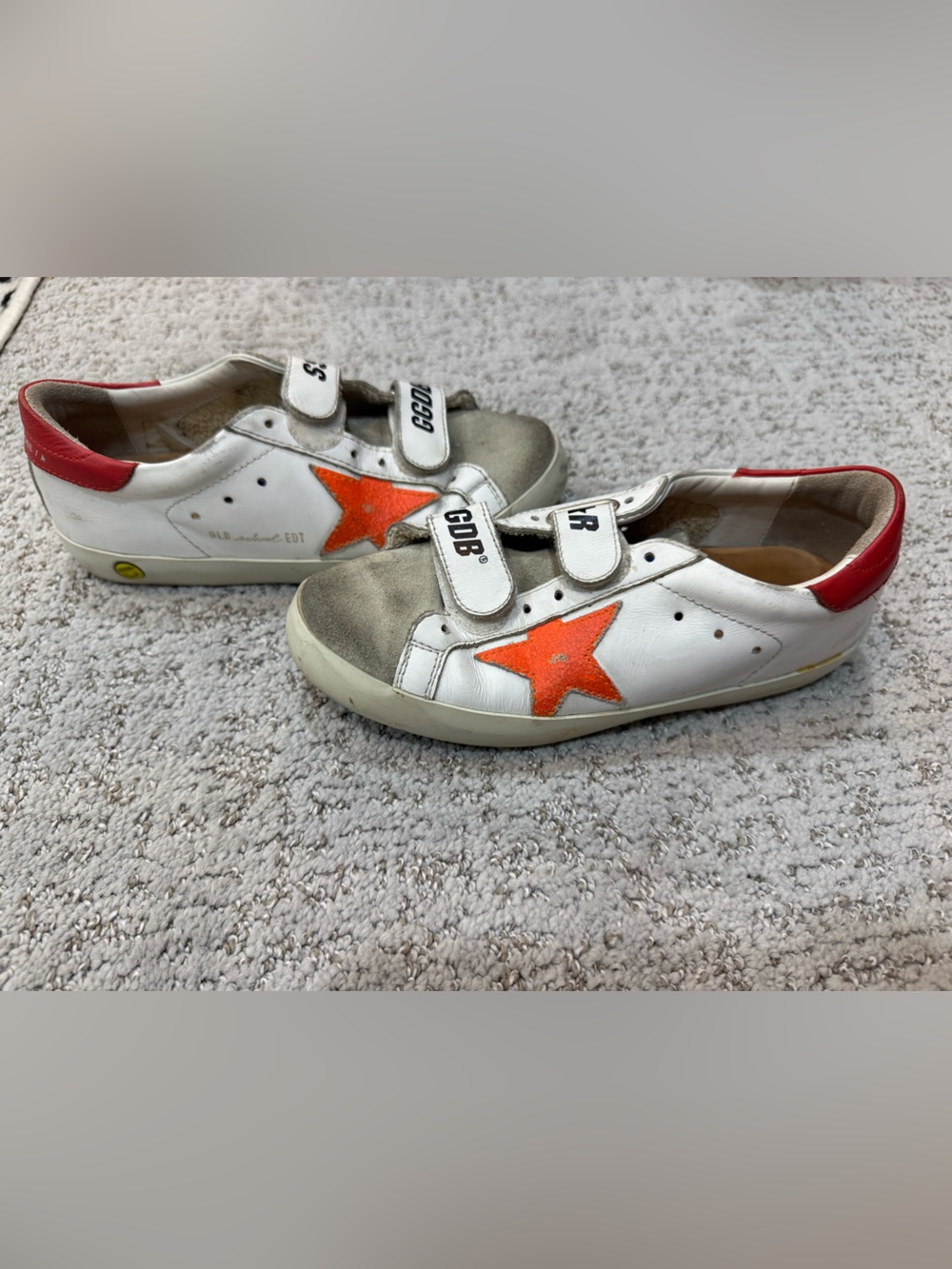 Golden Goose White Sneakers with Orange Star
